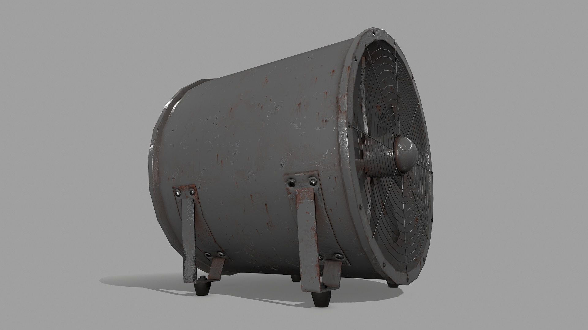 Industrial Rusted Fan Low-poly 3D model_4