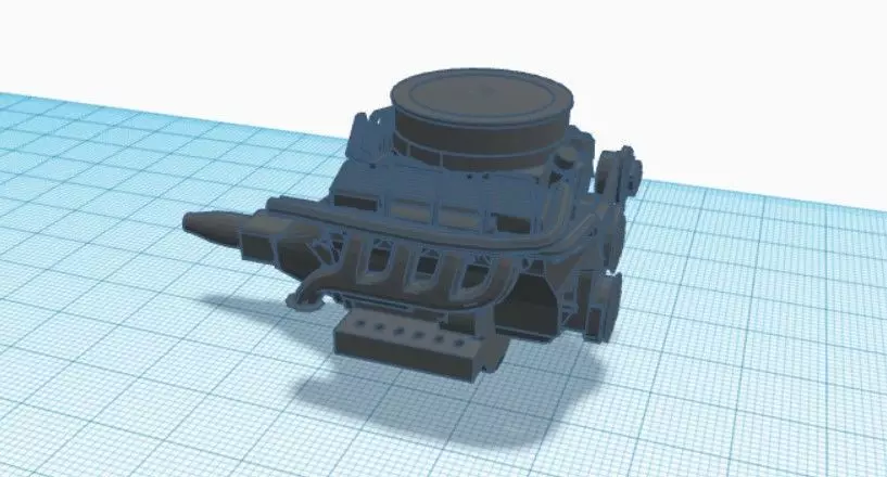 Car engine-motor for classic vehicles Free low-poly 3D model_0