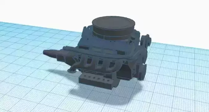 Car engine-motor for classic vehicles Free low-poly 3D model