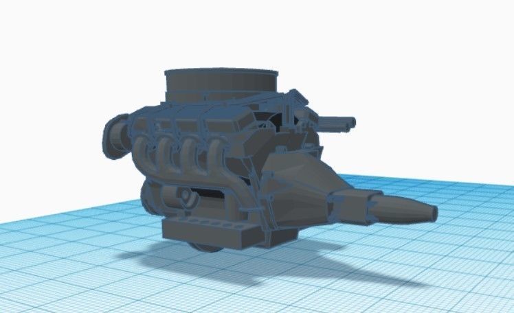 Car engine-motor for classic vehicles Free low-poly 3D model_1