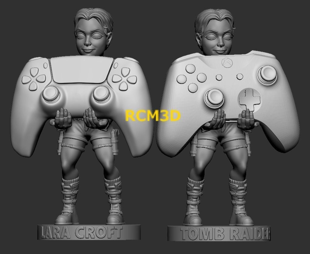 Lara Croft Tomb Raider cellphone and joystick holder  3D print model_3