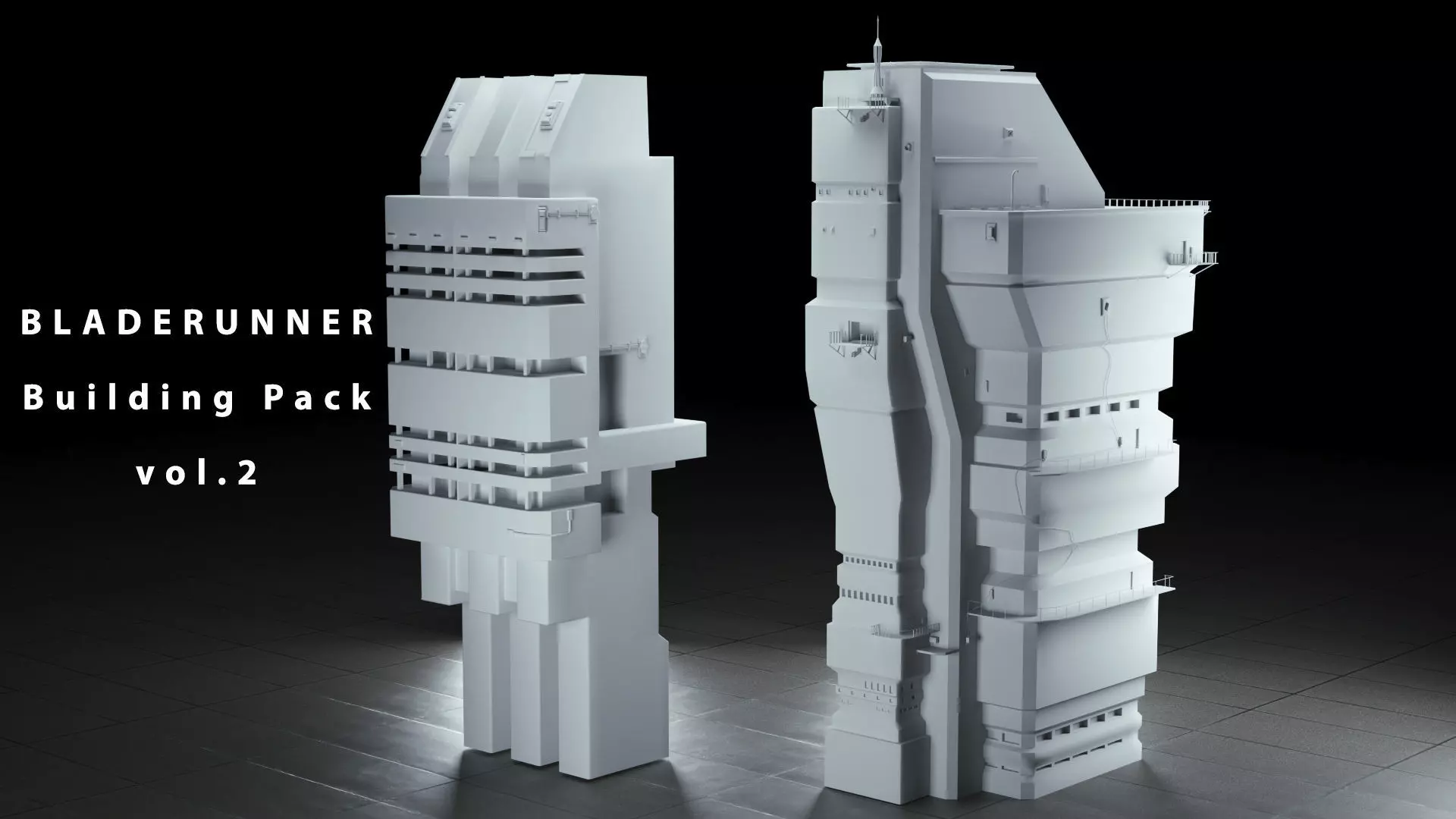 Bladerunner Cyberpunk Buildings vol 2 Low-poly 3D model_0