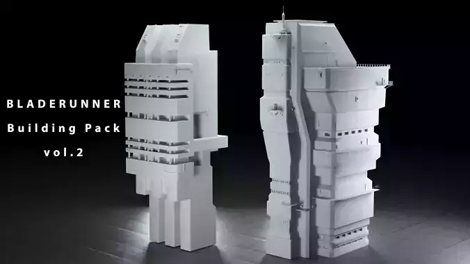 Bladerunner Cyberpunk Buildings vol 2 Low-poly 3D model