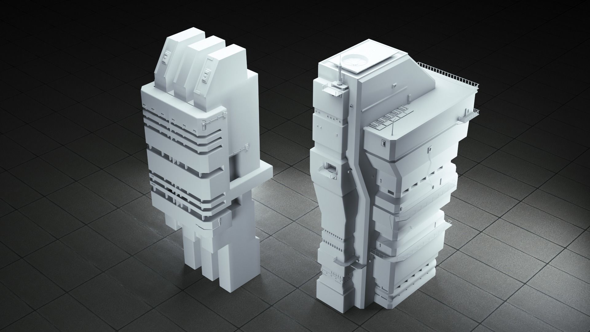Bladerunner Cyberpunk Buildings vol 2 Low-poly 3D model_5