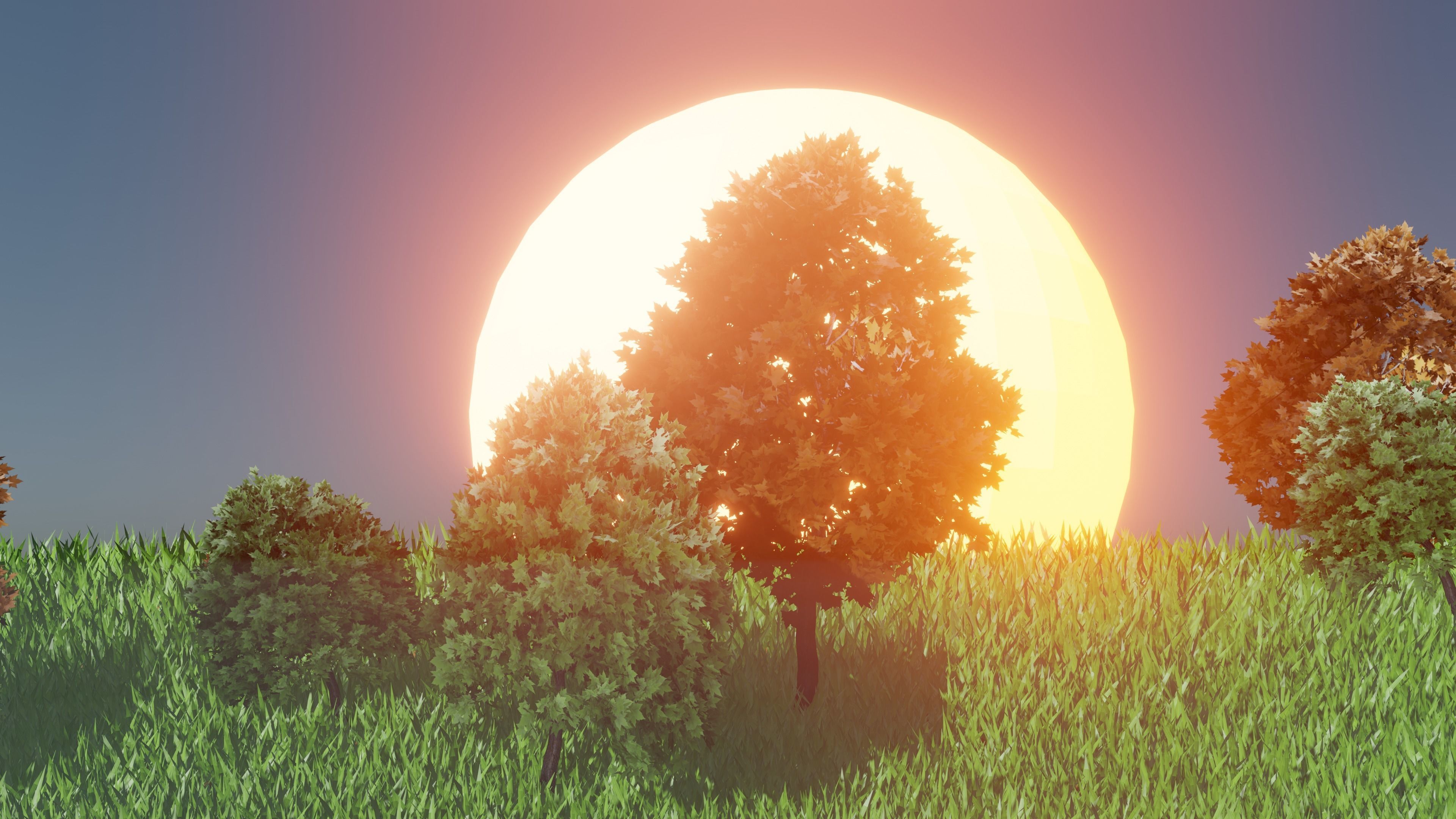 Low Poly Single Plane Maple Trees Free low-poly 3D model_1