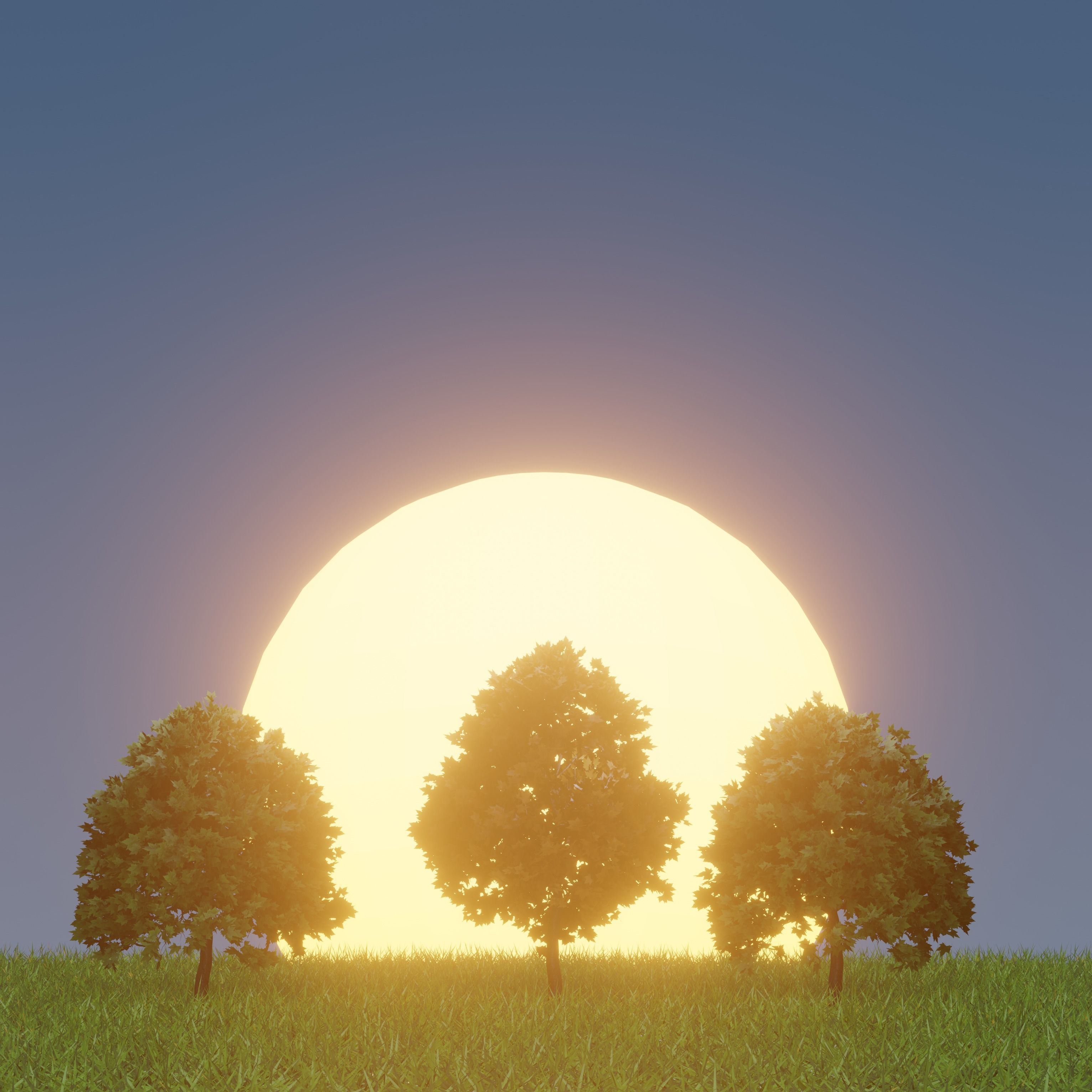 Low Poly Single Plane Maple Trees Free low-poly 3D model_3