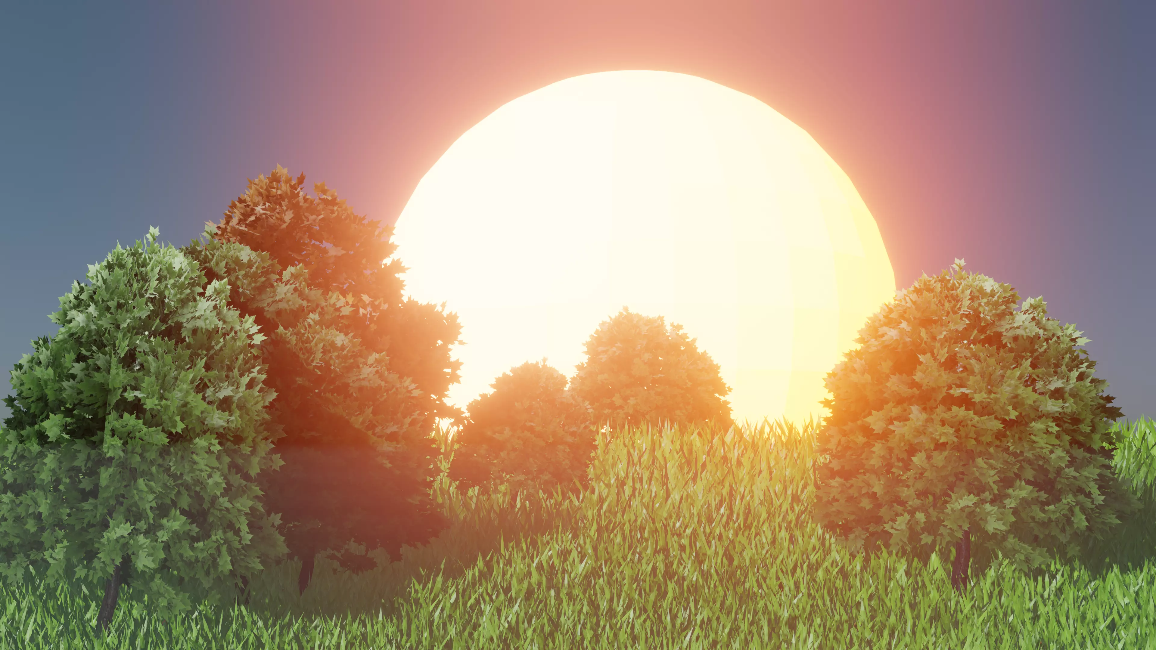 Low Poly Single Plane Maple Trees Free low-poly 3D model_0