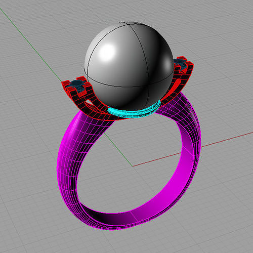 Classic Ring perl anello perla thaiti 3D print model AP10 3D print model
