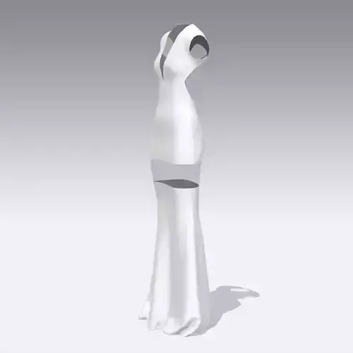 Low-cut back tulle dress