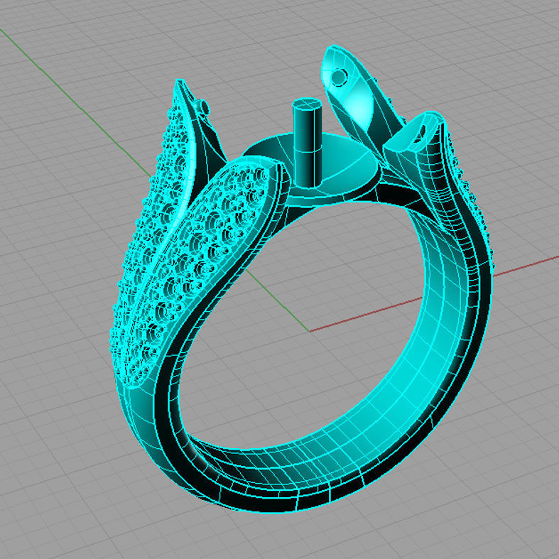 Ring with pearl anello perla thaiti 3D print model AP11 3D print model_3