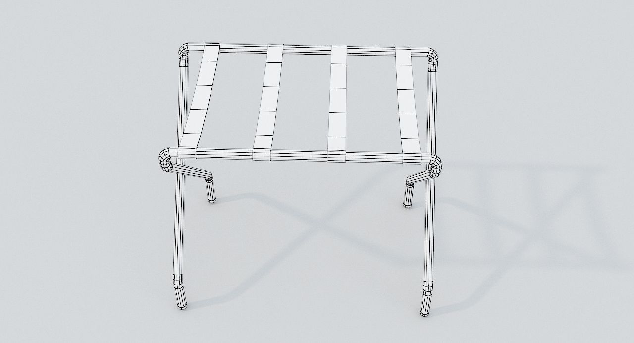 Dirty Suitcase Rack Low-poly 3D model_8
