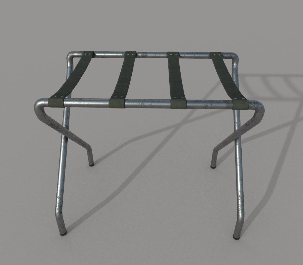 Dirty Suitcase Rack Low-poly 3D model_2