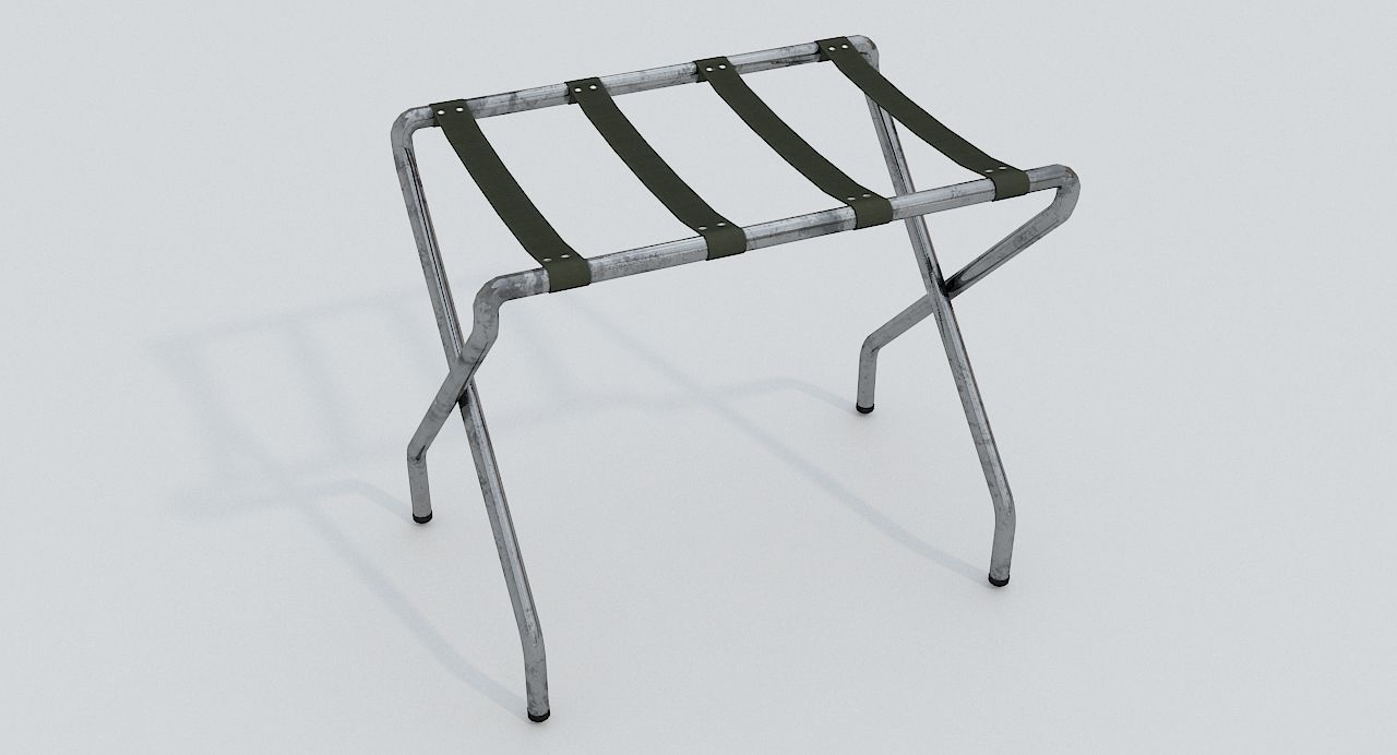 Dirty Suitcase Rack Low-poly 3D model_7