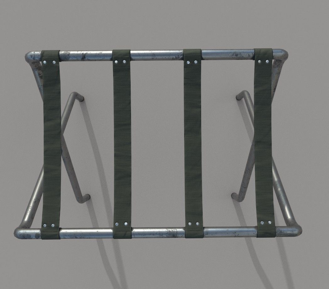 Dirty Suitcase Rack Low-poly 3D model_6