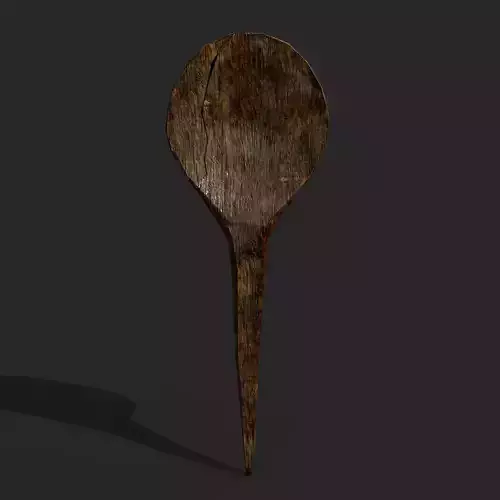 Medieval Cracked Spoon  Low-poly 3D model
