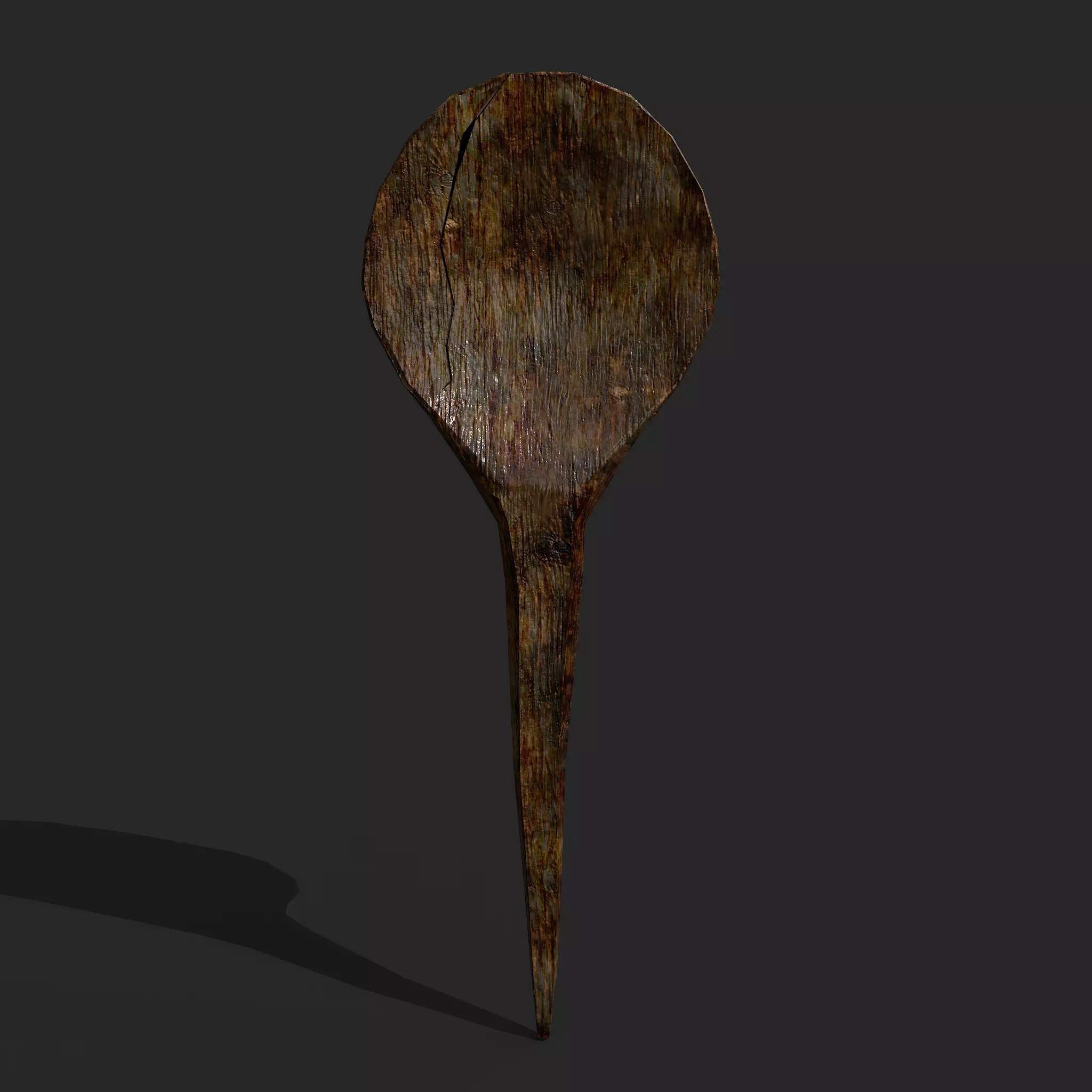 Medieval Cracked Spoon Low-poly 3D model