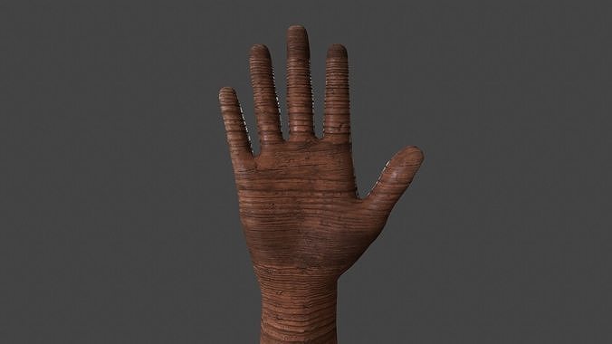 HAND-026 Wooden hand Low-poly 3D model