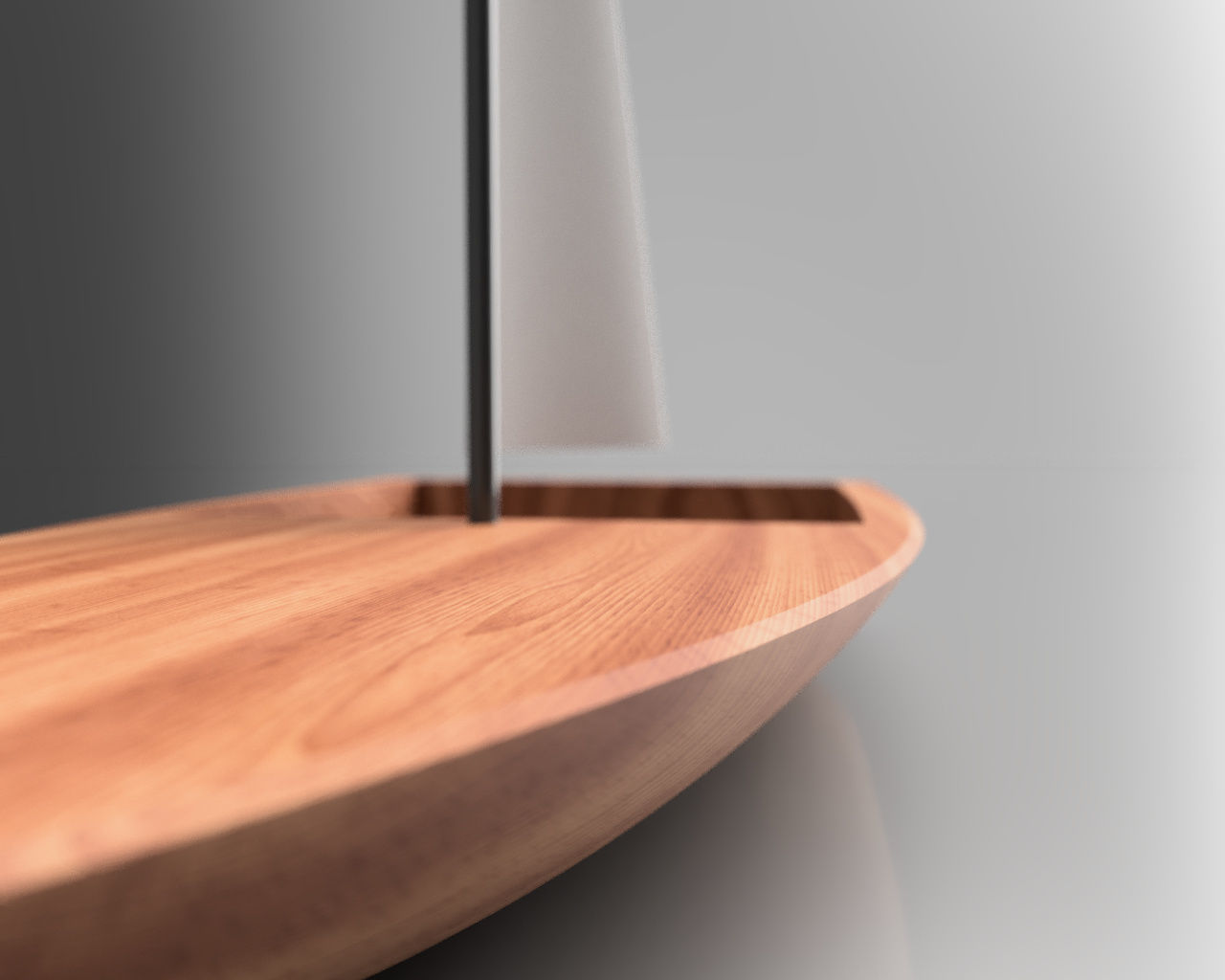 Minimalist Wood Boat 3D model_1