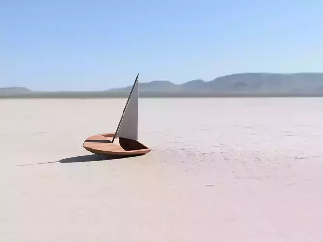 Minimalist Wood Boat 3D model