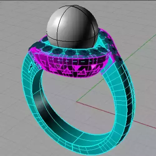 Ring with perl anello perla thaiti 3D print model AP14 3D print model