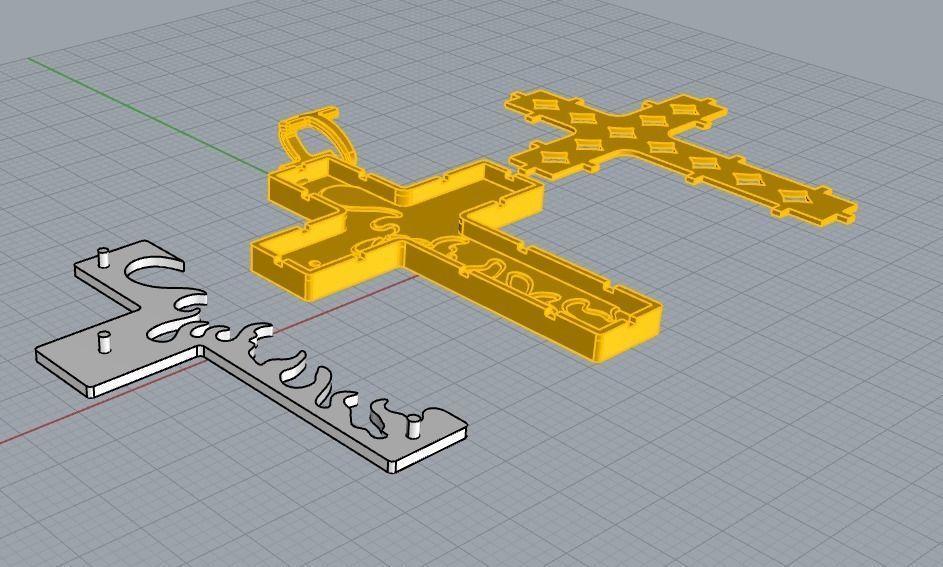 Pendant Cross White Enamel 3D print model_8