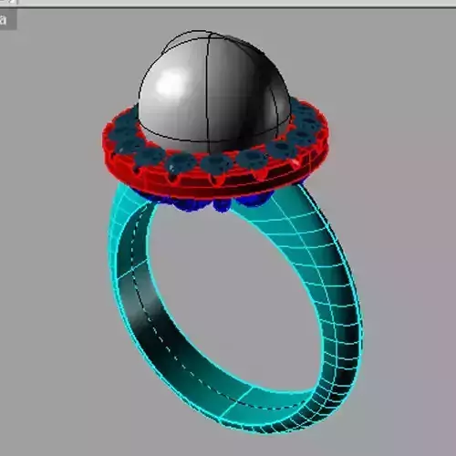 Ring with perl diamonds anello perla thaiti diamanti AP17 3D print model