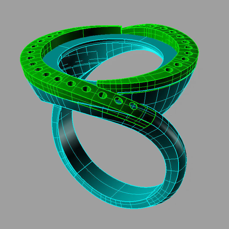 Ring with perl  Mabe anello perla diamanti AP18 3D print model_3