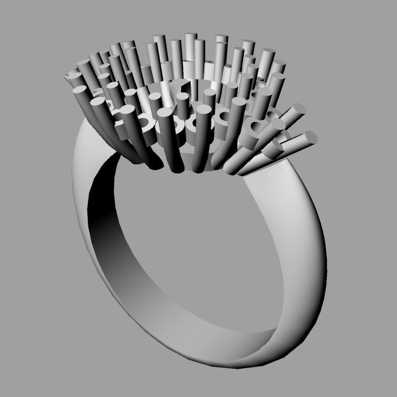 Ring with perl diamonds anello con perla thaiti diamanti AP20 3D print model_4