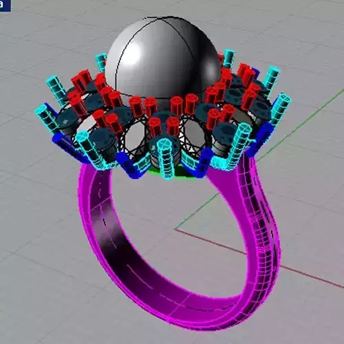 Ring with perl diamonds anello con perla thaiti diamanti AP21