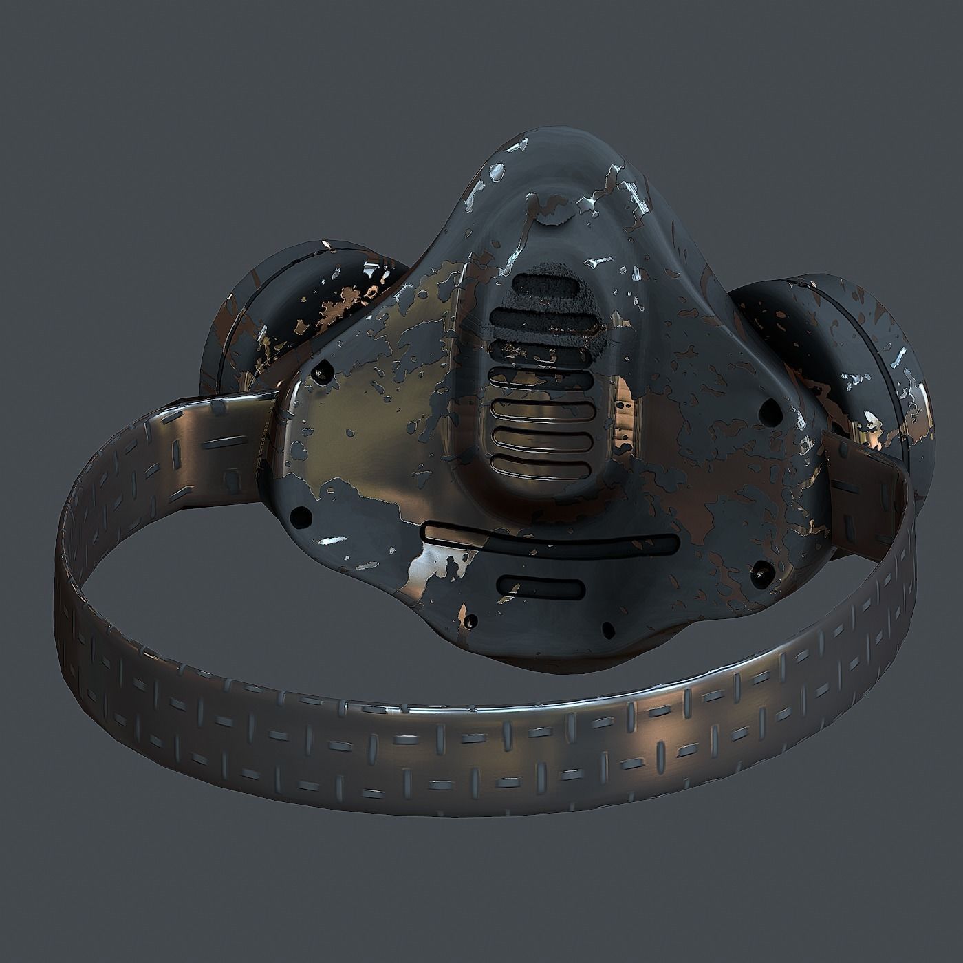 Gas mask helmet 3d model scifi Low-poly  Low-poly 3D model_4