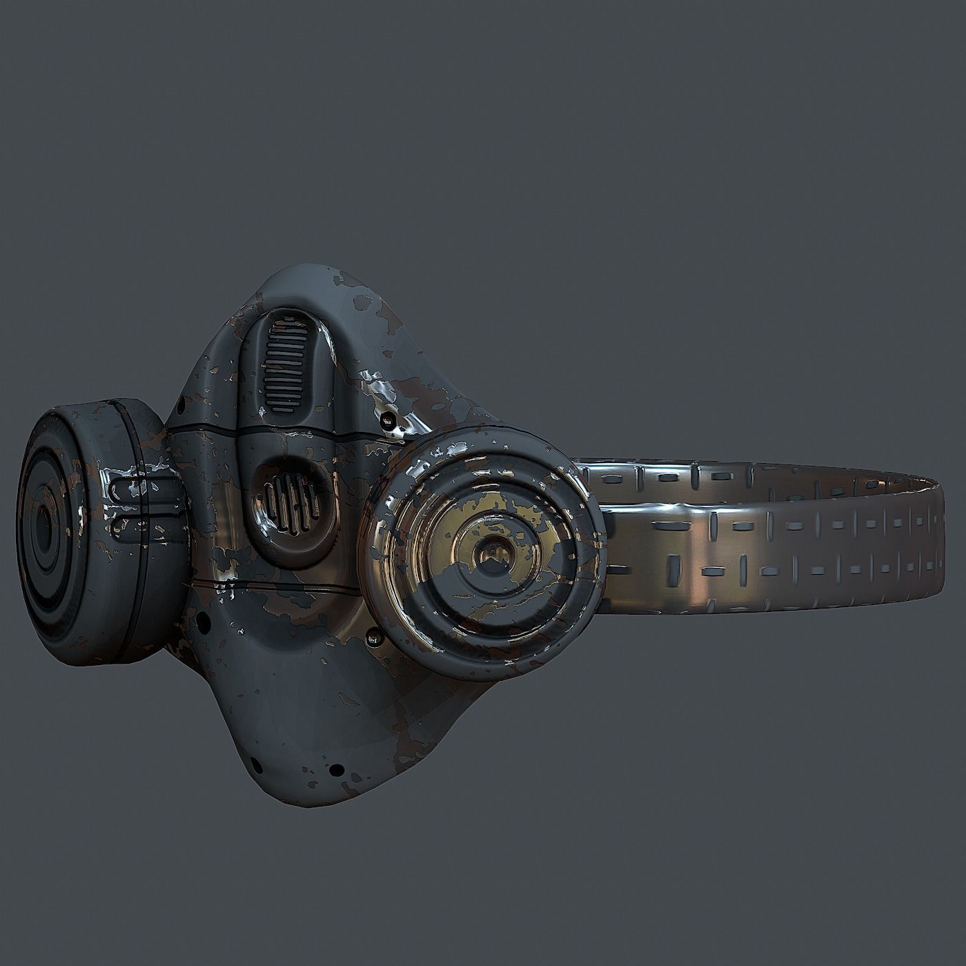 Gas mask helmet 3d model scifi Low-poly  Low-poly 3D model_5