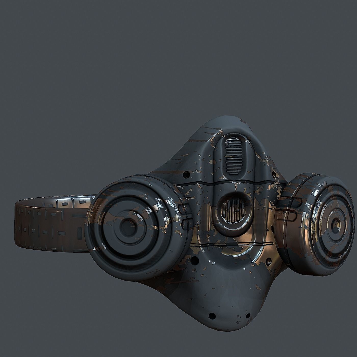 Gas mask helmet 3d model scifi Low-poly  Low-poly 3D model_3