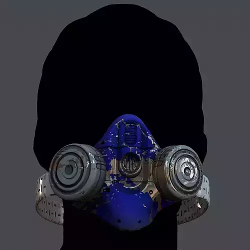 Gas mask helmet 3d model scifi Low-poly 