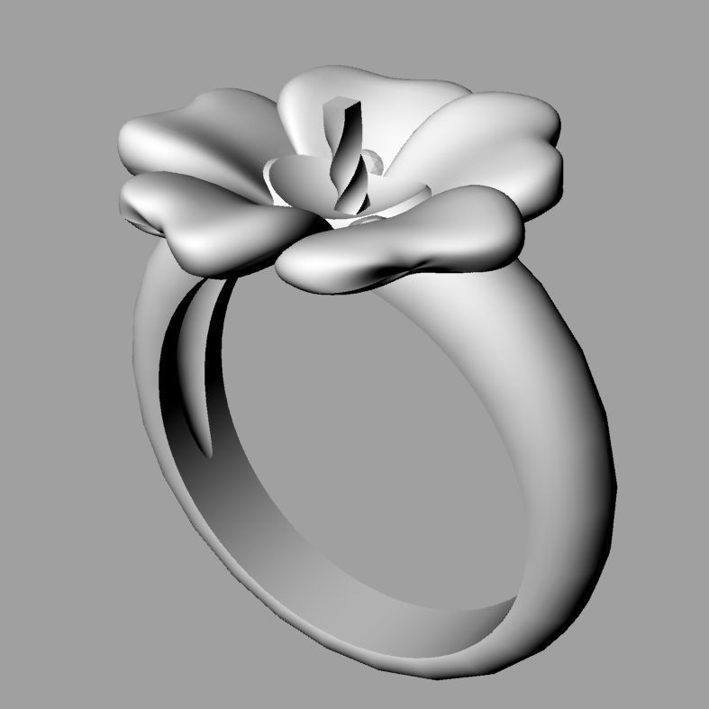 Ring with perl diamonds anello con perla thaiti diamanti AP22 3D print model_4