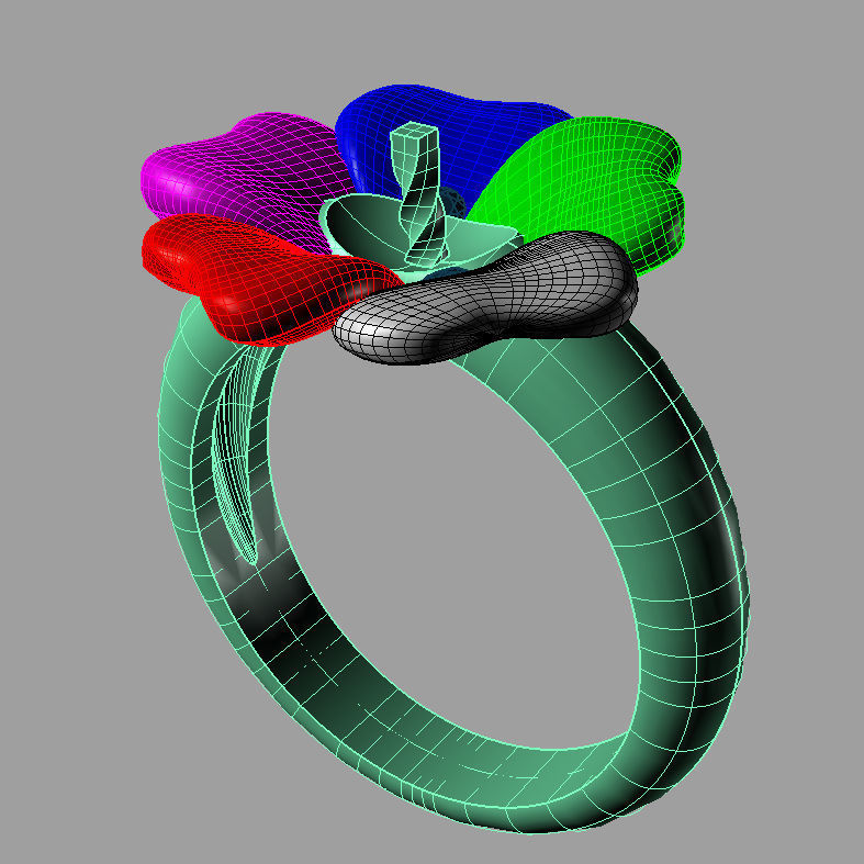 Ring with perl diamonds anello con perla thaiti diamanti AP22 3D print model_3