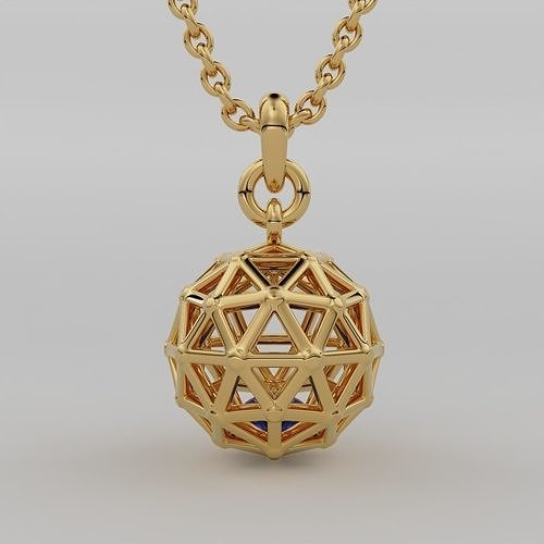 Pendant made of many triangles 3D print model