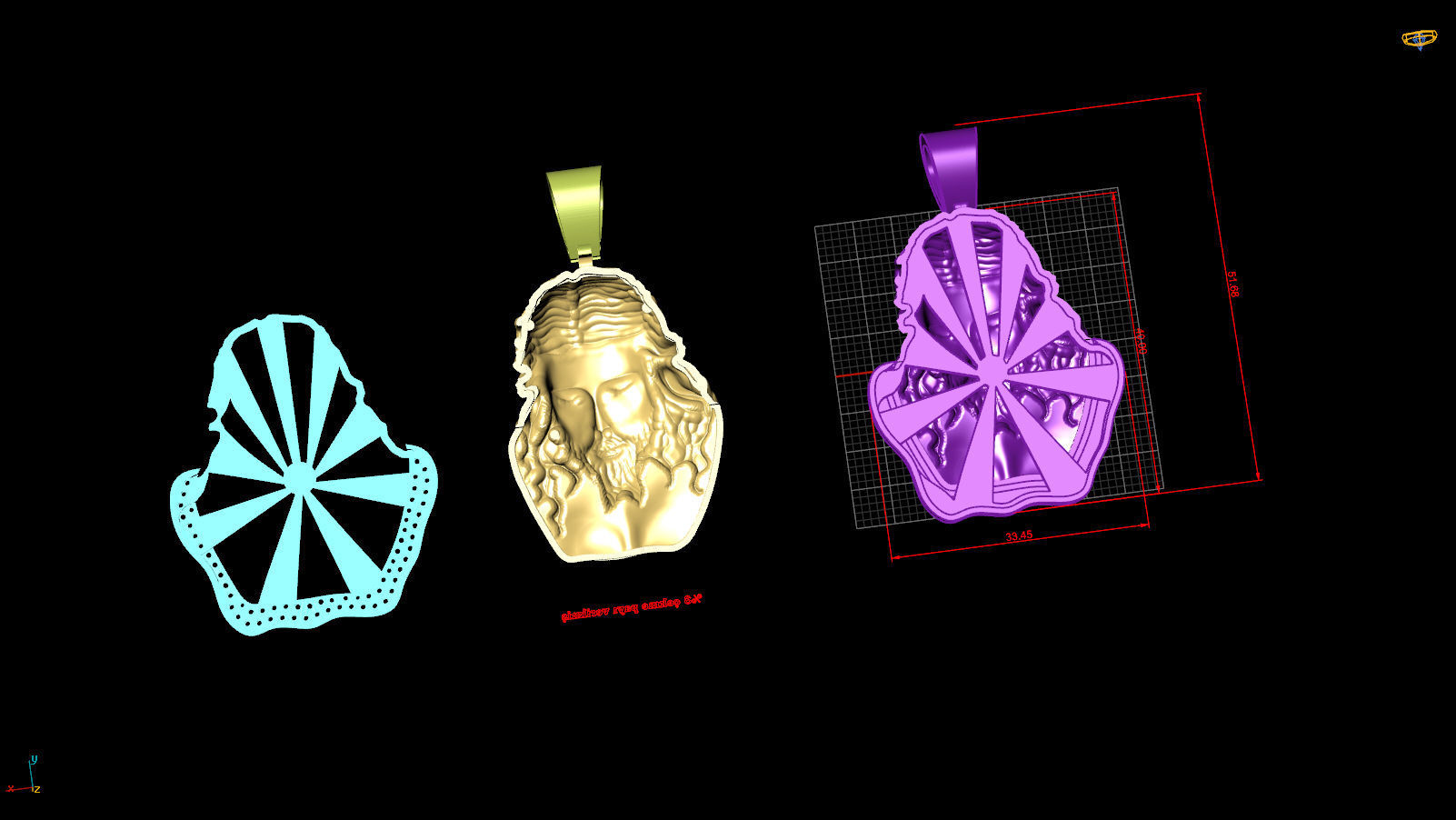 isa kolye ucu 3D print model_2