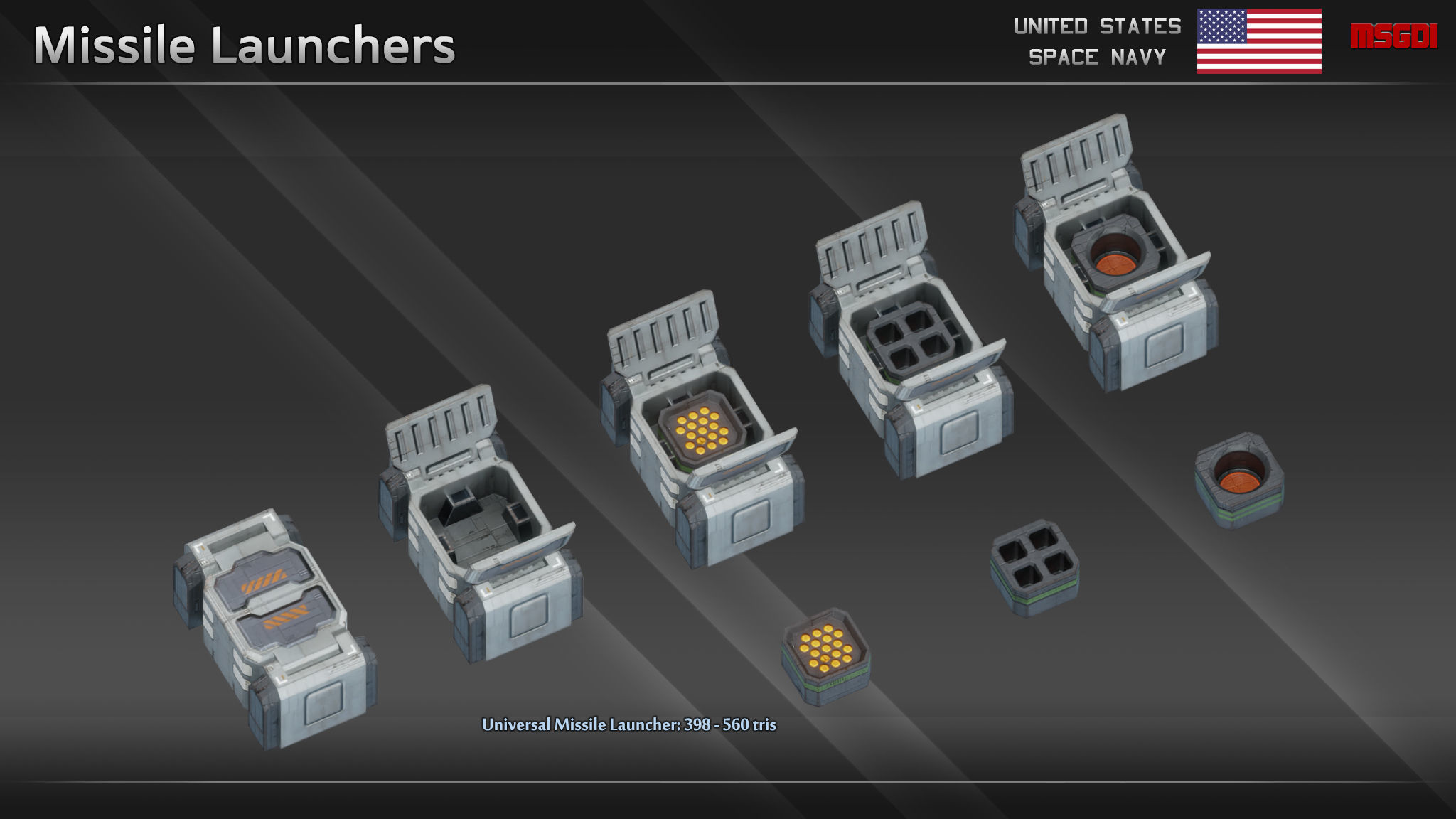 USSN Farragut Class Destroyer Low-poly 3D model_4
