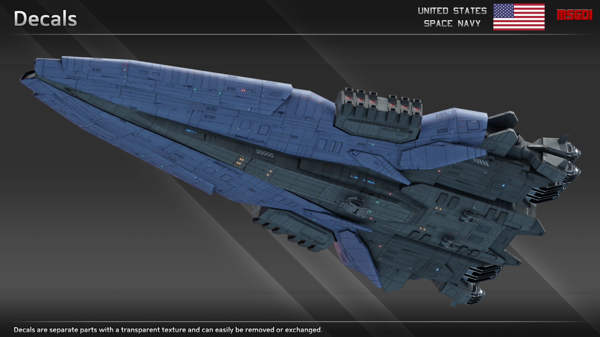 USSN Farragut Class Destroyer Low-poly 3D model_9