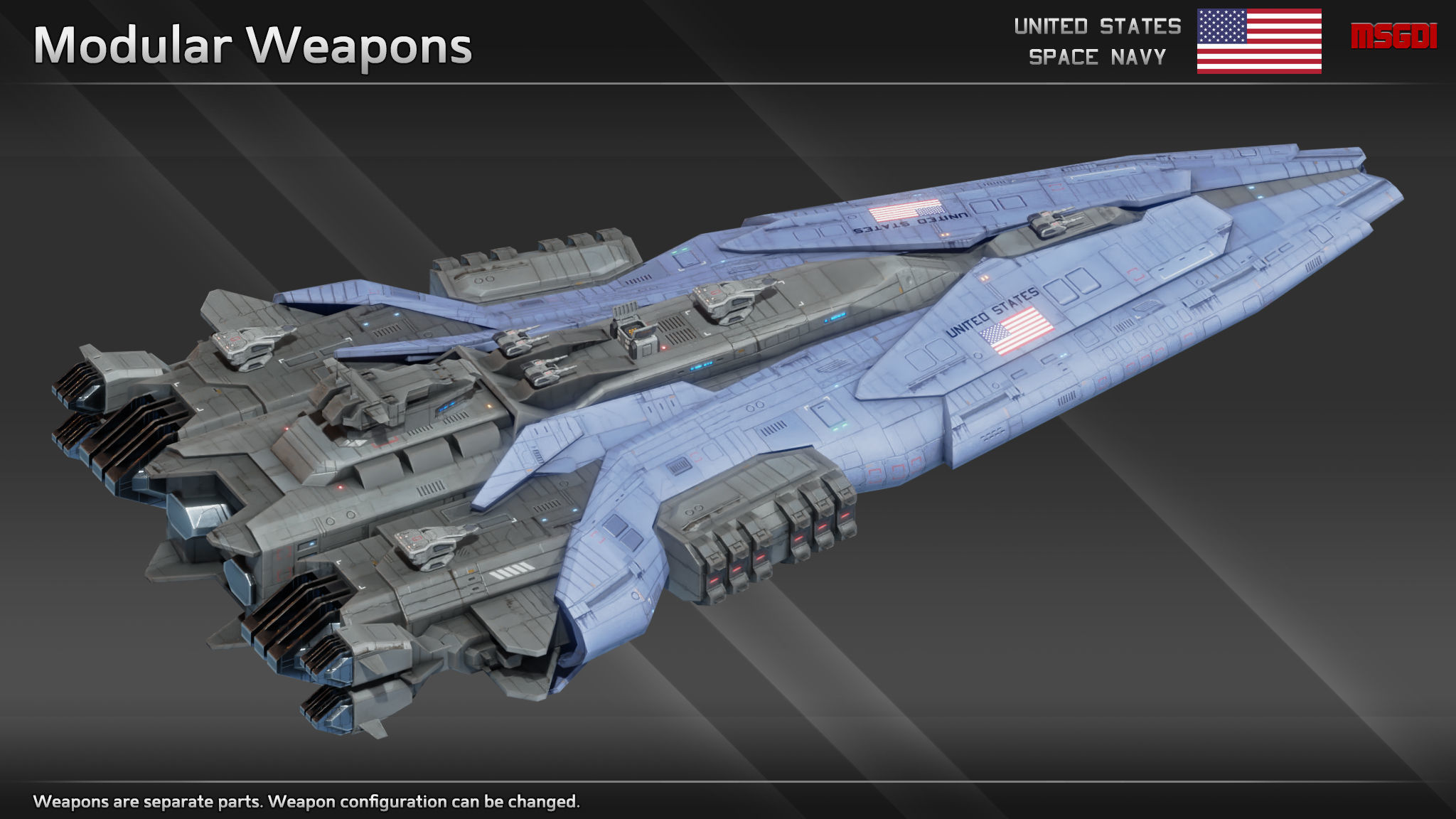 USSN Farragut Class Destroyer Low-poly 3D model_7