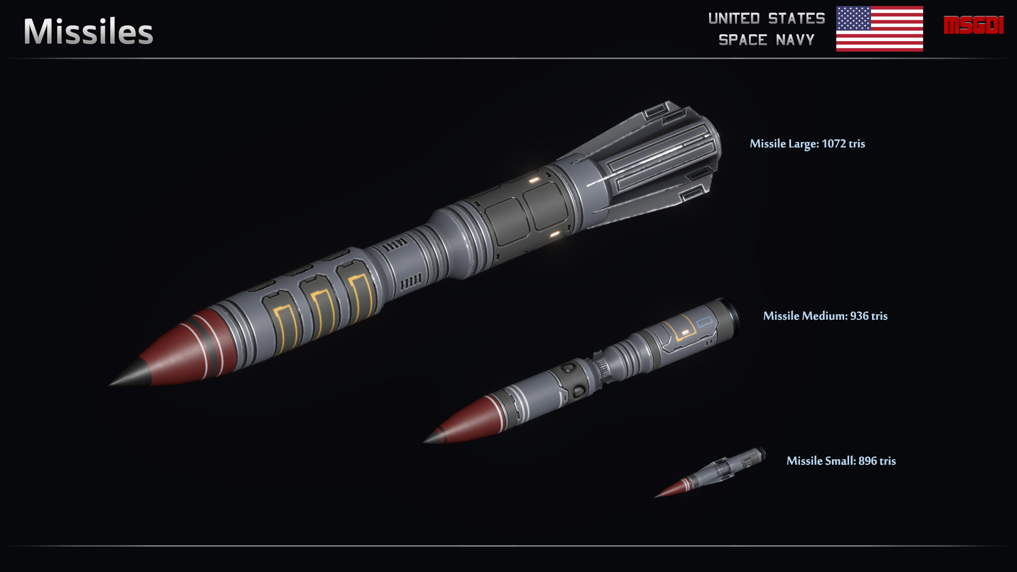 USSN Farragut Class Destroyer Low-poly 3D model_5
