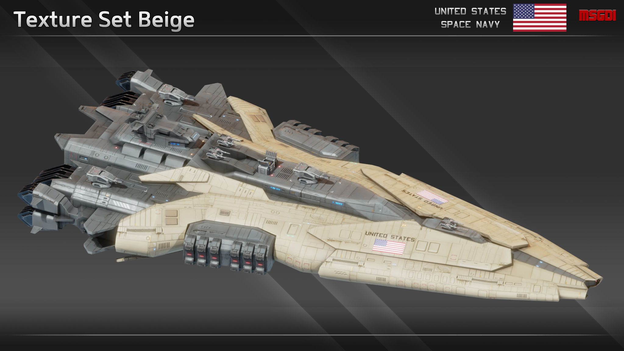 USSN Farragut Class Destroyer Low-poly 3D model_11