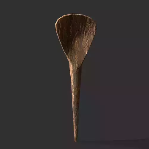 Medieval Long Wooden Spoon Low-poly 3D model