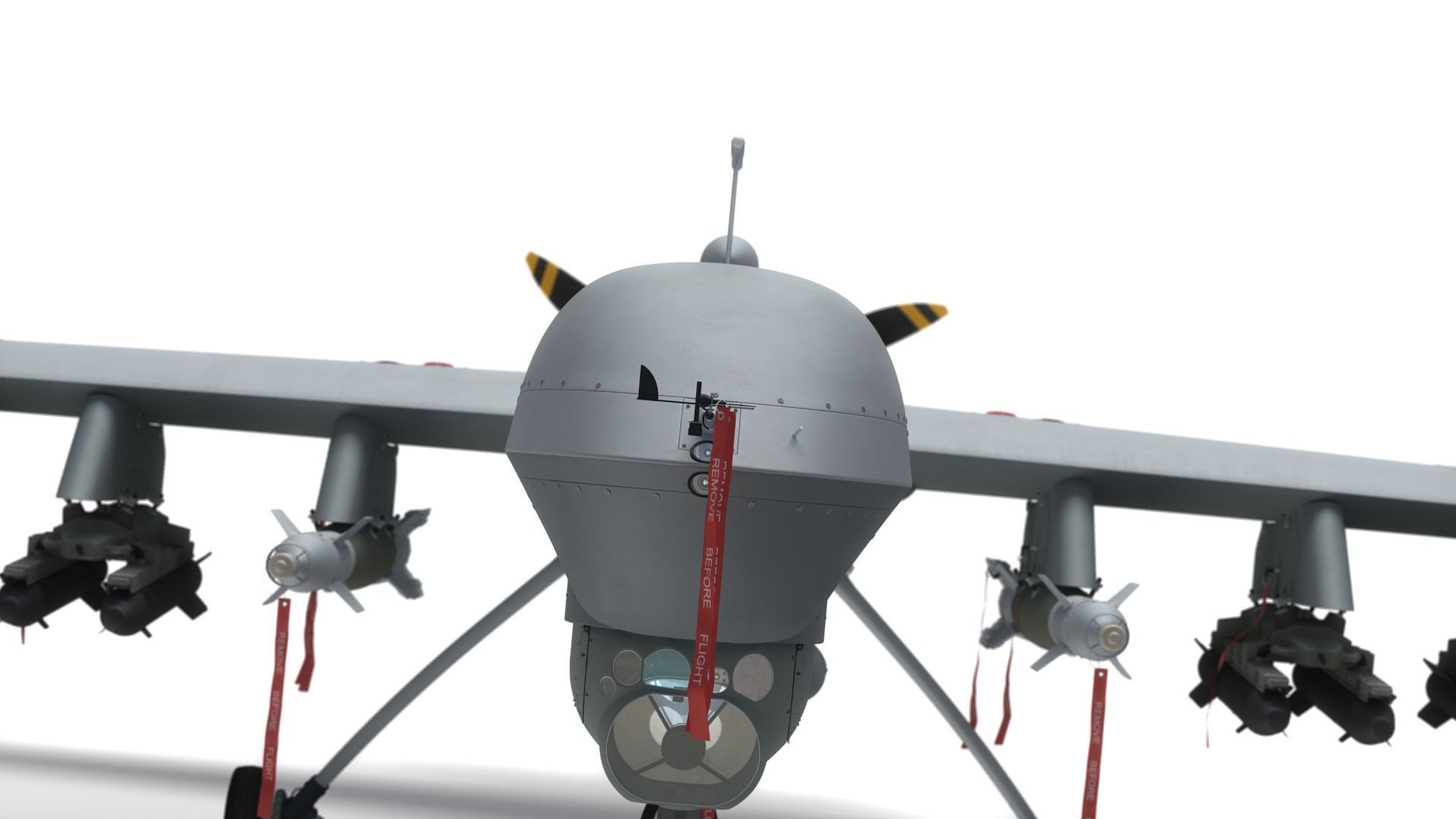 Generic Military Aircraft UAV Drone 3D model_4