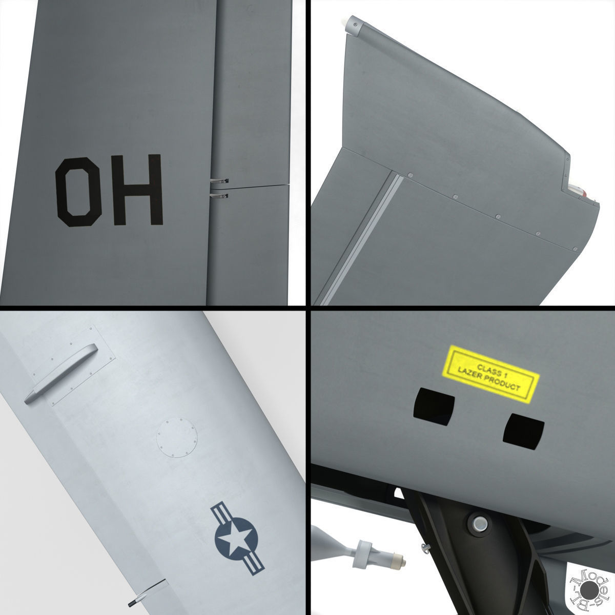 Generic Military Aircraft UAV Drone 3D model_21