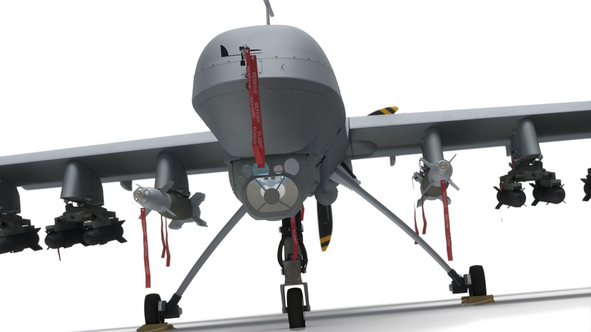 Generic Military Aircraft UAV Drone 3D model_2
