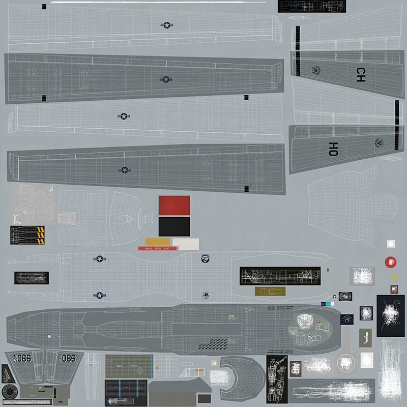 Generic Military Aircraft UAV Drone 3D model_24