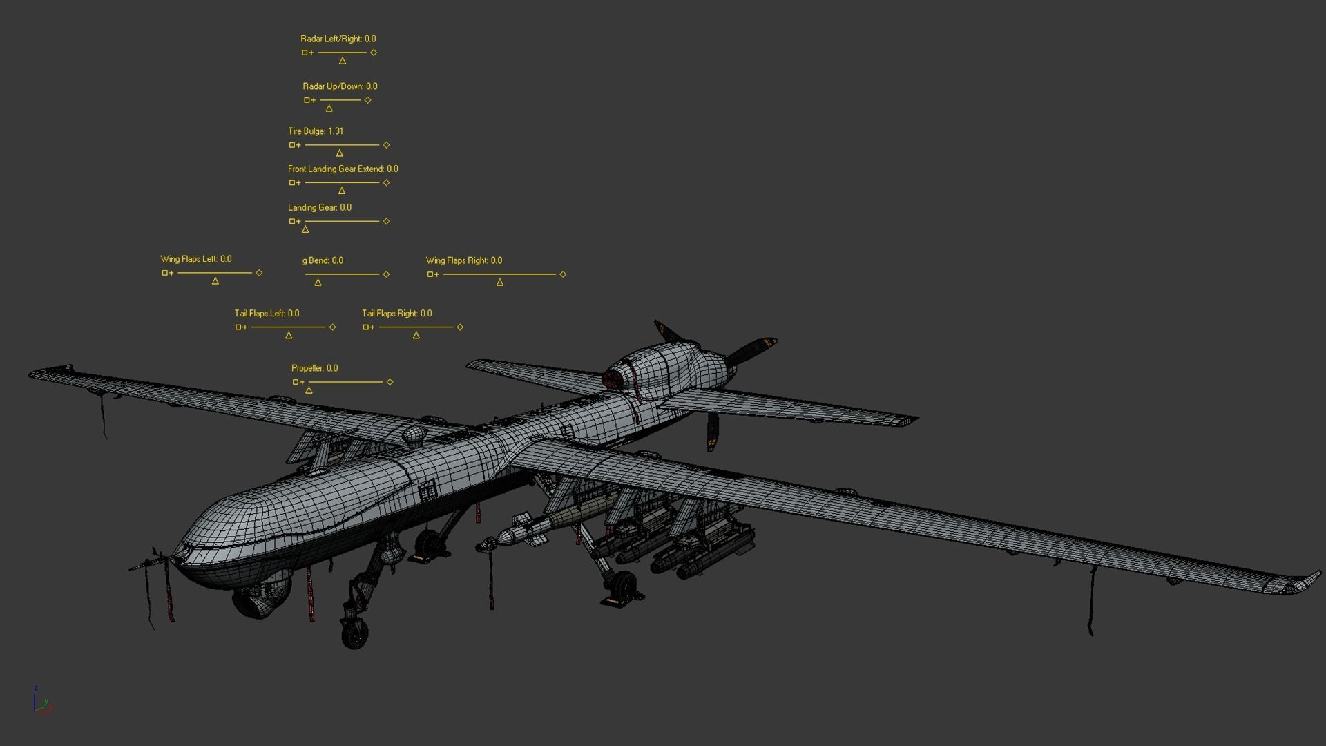 Generic Military Aircraft UAV Drone 3D model_25