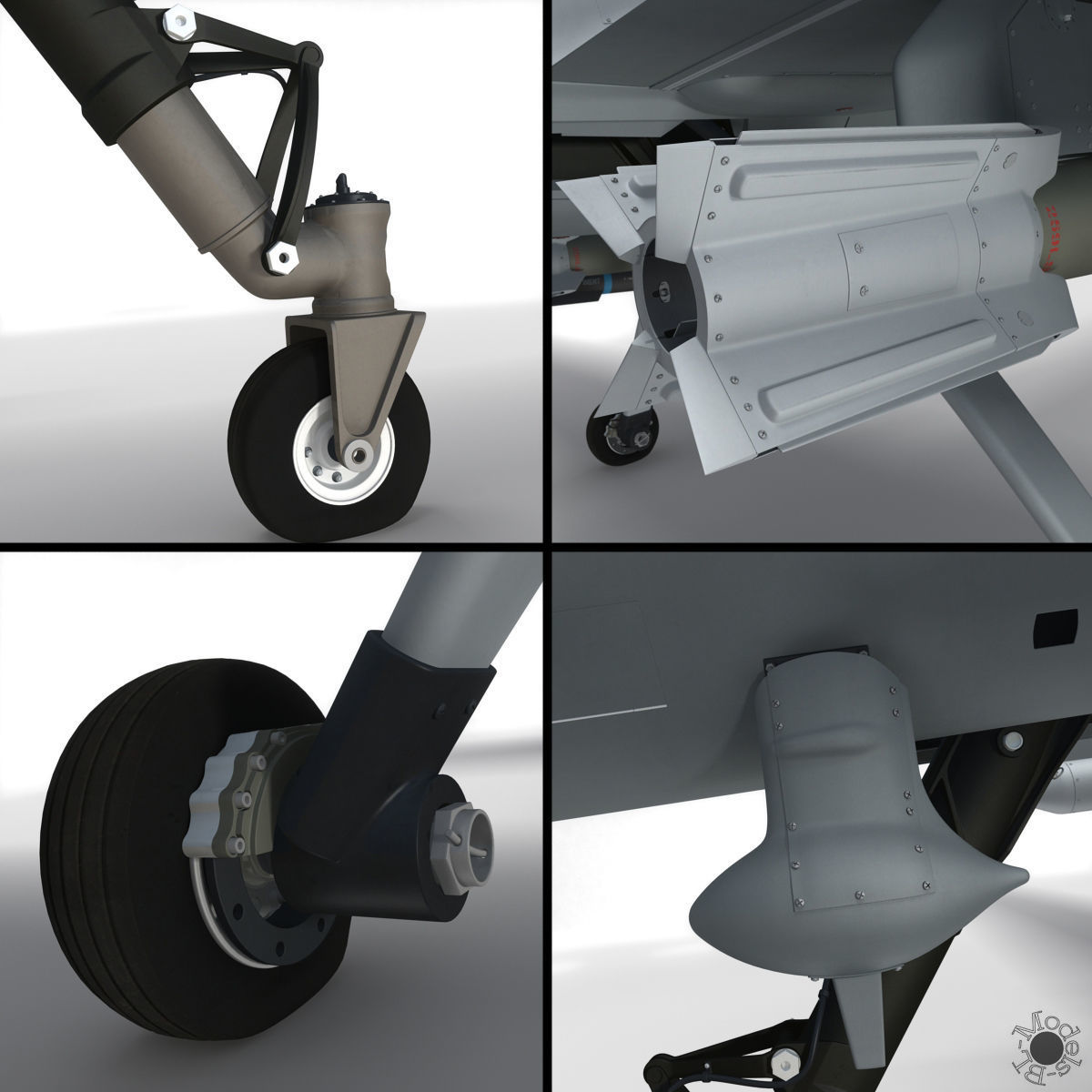 Generic Military Aircraft UAV Drone 3D model_20