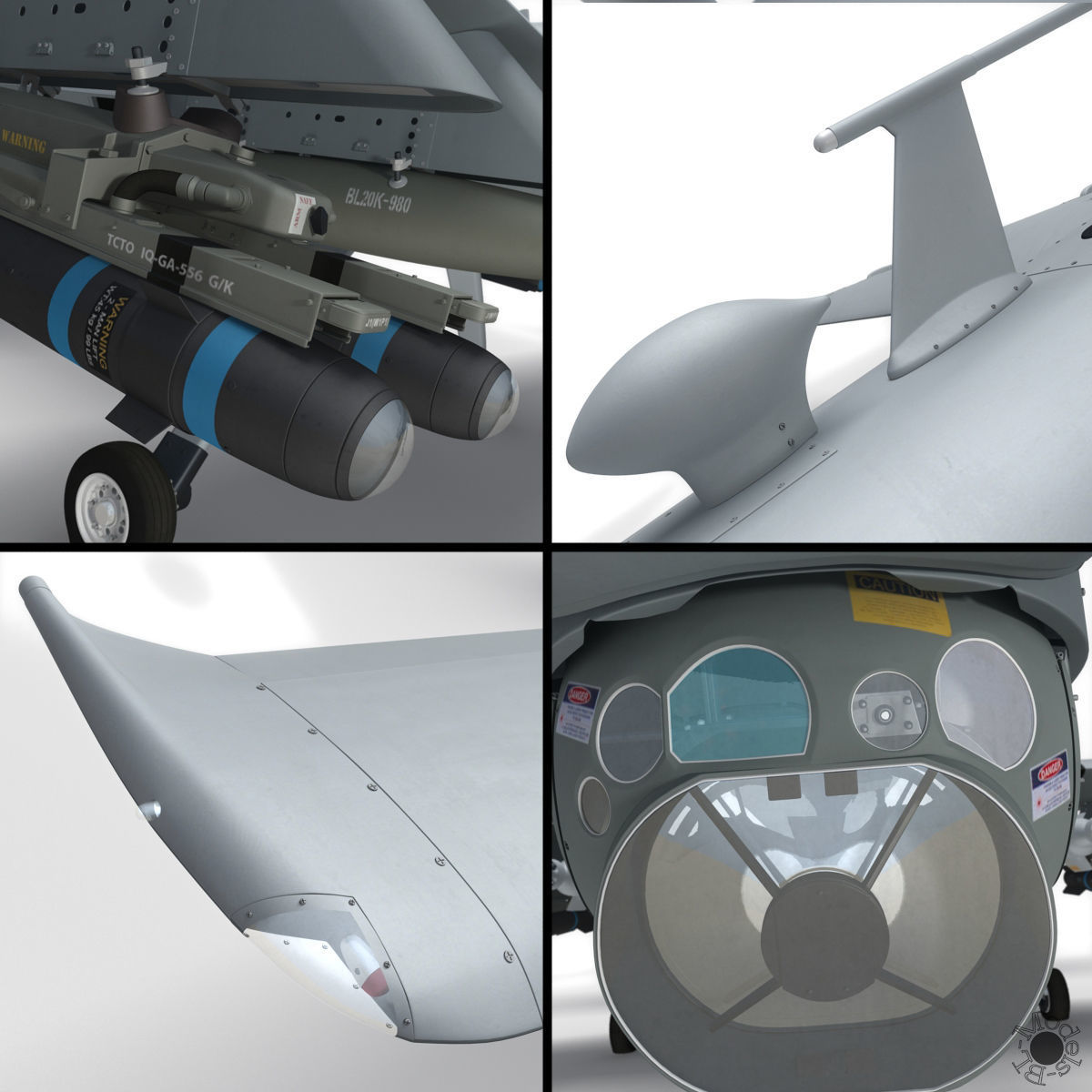 Generic Military Aircraft UAV Drone 3D model_19